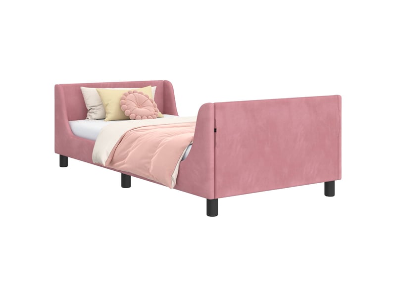  Cadre de lit pour enfants - lit jeune avec tête de lit rose 90 x 200 cm  - Conforama A