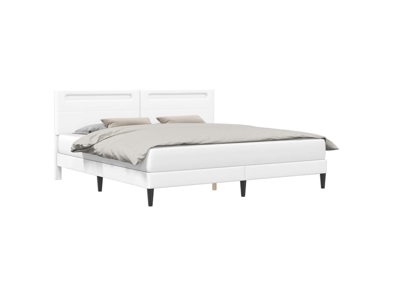  Lit double- lit adulte -  cadre de lit avec bandes led blanc 200 x 200 cm simili cuir  - Conforama B