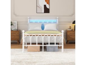 Lit 2 places 120x200cm   blanc coloris blanc