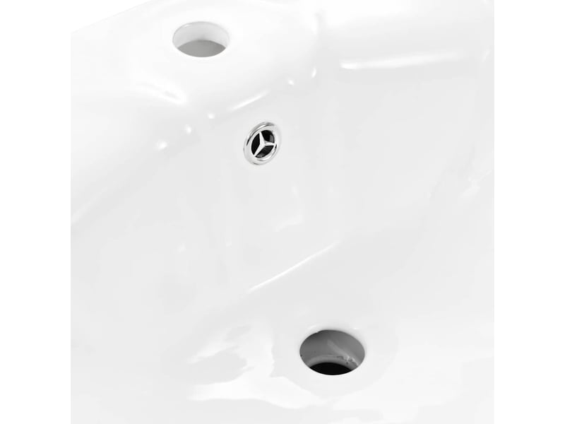  Lavabo autoportant avec socle céramique blanc 58x51x20 cm  - Conforama E