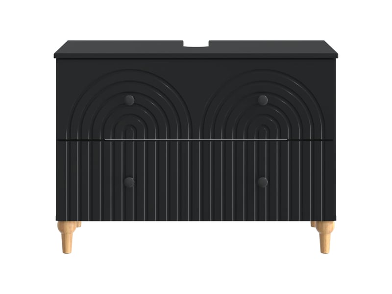 Meuble sous lavabo de salle de bain alkmaar noir cf64810 - Conforama D