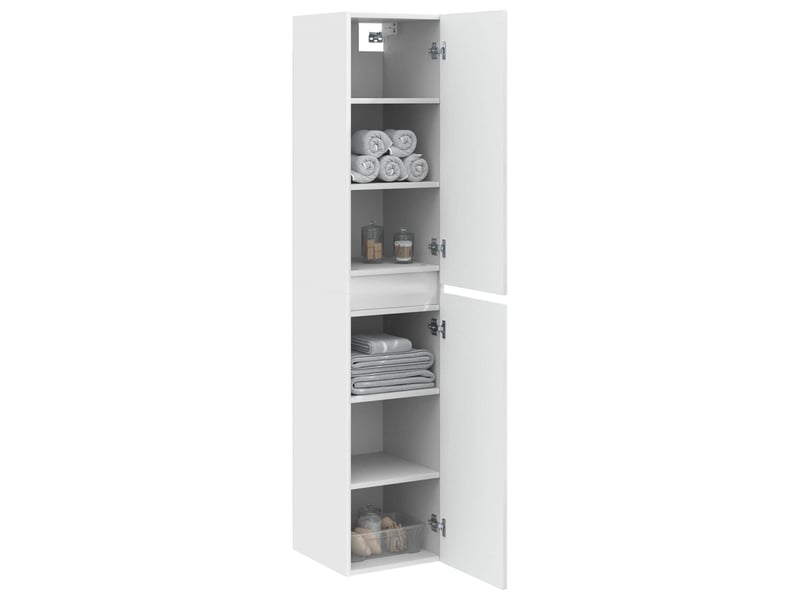 Cabinet salle de bain mural, meuble de rangement blanc brillant shl5351 - Conforama C