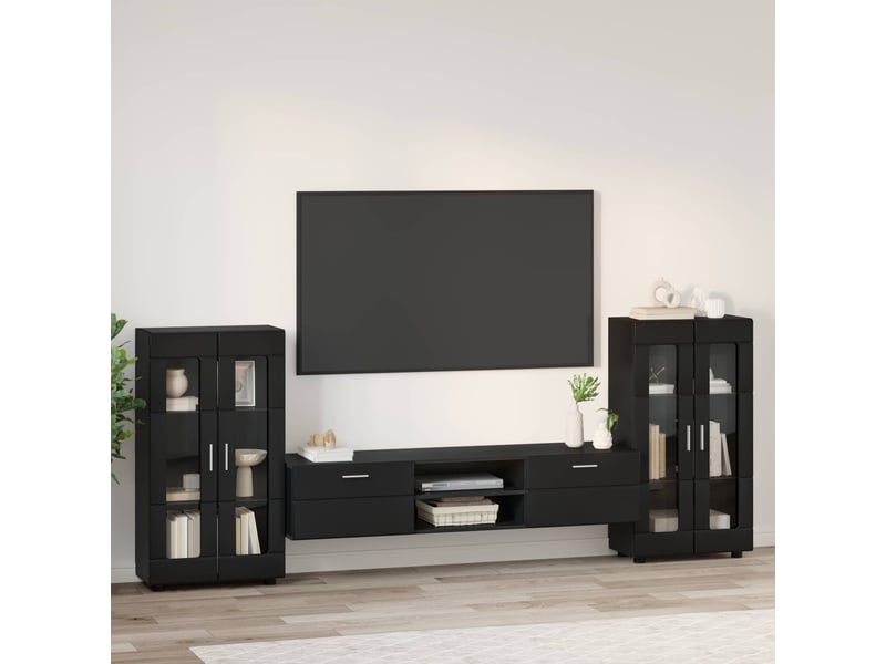  Ensemble meuble tv - banc tv - meuble de rangement florin 3 pcs noir bois d'ingénierie  - Conforama D