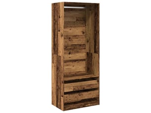 Garde-robe, armoire de rangement vieux bois 80x50x200 cm bois d'ingénierie shl80971