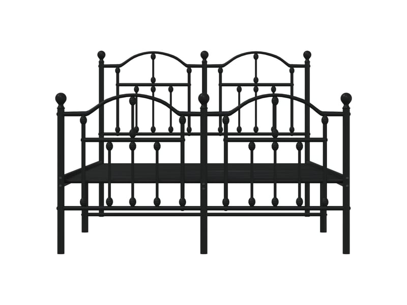  Lit double- lit adulte -  cadre de lit métal sans matelas avec pied de lit noir 120x190cm  - Conforama D