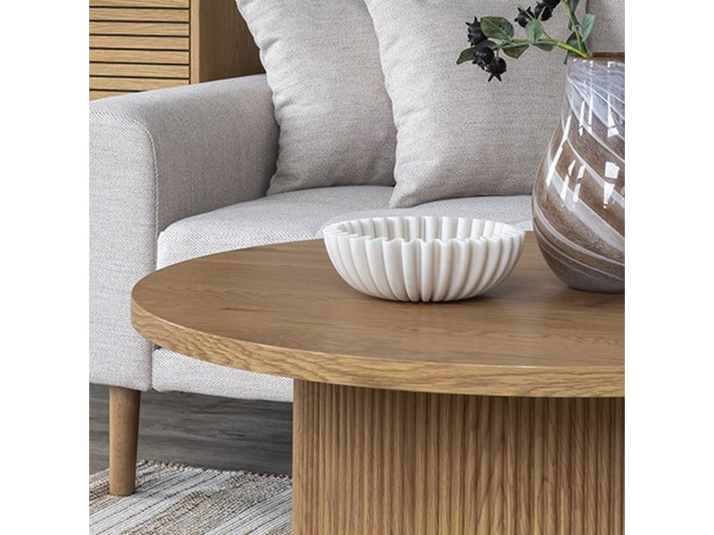 Mido- table basse ø80 cm naturelle  - Conforama C