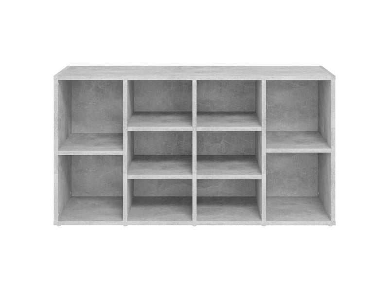 Banc à chaussures, meuble à chaussures gris béton 103x30x55 cm bois d’ingénierie  - Conforama E