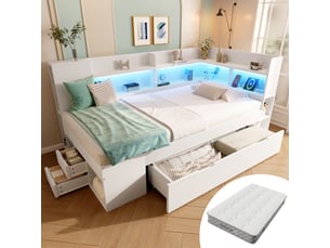 Lit simple 90x200 cm coloris blanc
