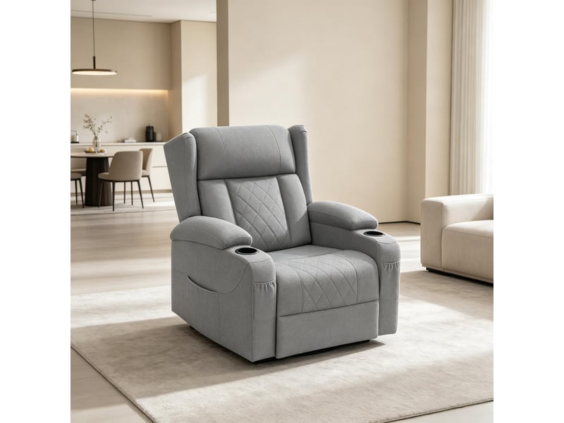  Fauteuil relax pivotant à 360° inclinable avec repose-pieds gris T5828S00062 - Conforama B
