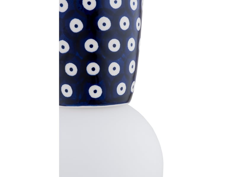  Argon boll suspension fine artisanale boll, bleu cobalt profond, pois blancs, culot g9, ip44  - Conforama E