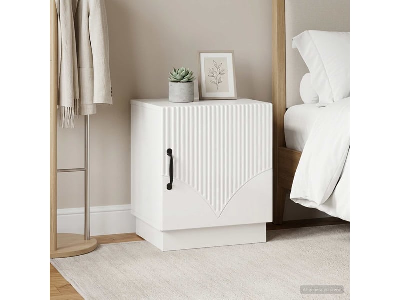  Table de chevet - cabinet de chevet - table de nuit 2 pc blanc brillant 43 x 34,5 x 47 cm  - Conforama C
