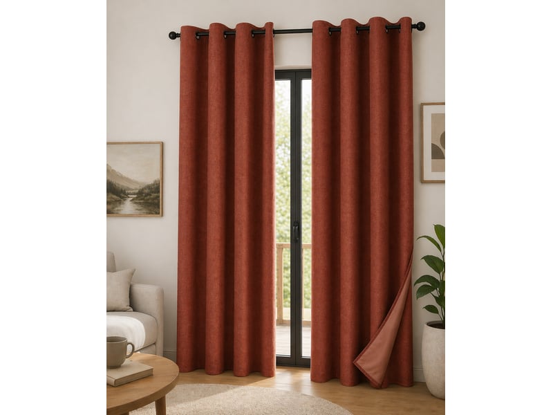  Lot de 2 rideaux 140 x 240 cm blackout total &amp; thermique double polaire gris  - Conforama A