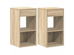 Lot de 2 tables de chevet - cabinet de chevet - table de nuit avec tiroir chêne sonoma 35x34x66,5 cm