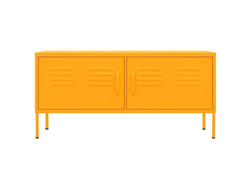  Meuble tv - banc tv - meuble de rangement jaune moutarde 105x35x50 cm acier  - Conforama C
