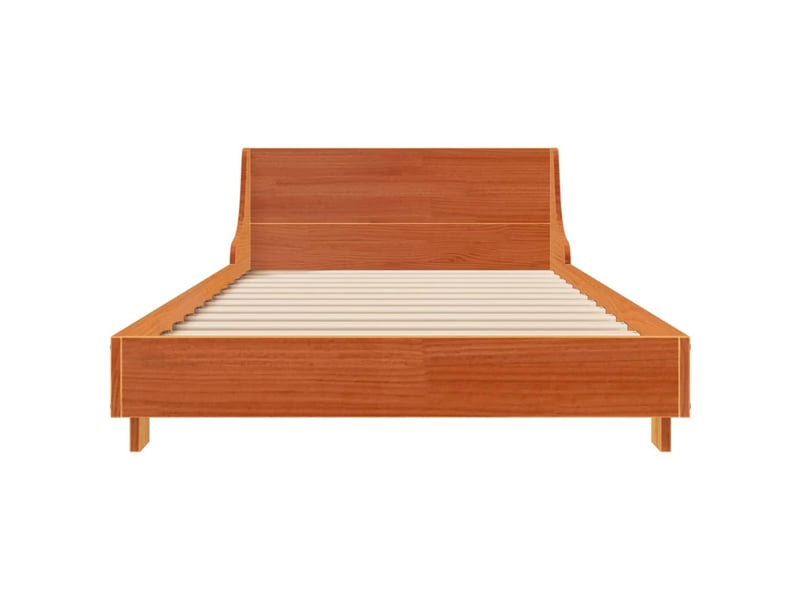  Lit simple- lit adulte -  cadre de lit sans matelas  marron 90x200 cm bois pin massif  - Conforama C