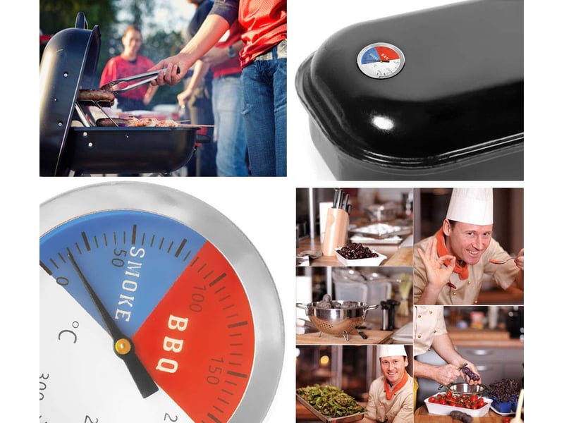  Thermomètre de cuisson analogique pour barbecue,ø 5,2 cm, 0 °c - 300 °c  - Conforama D
