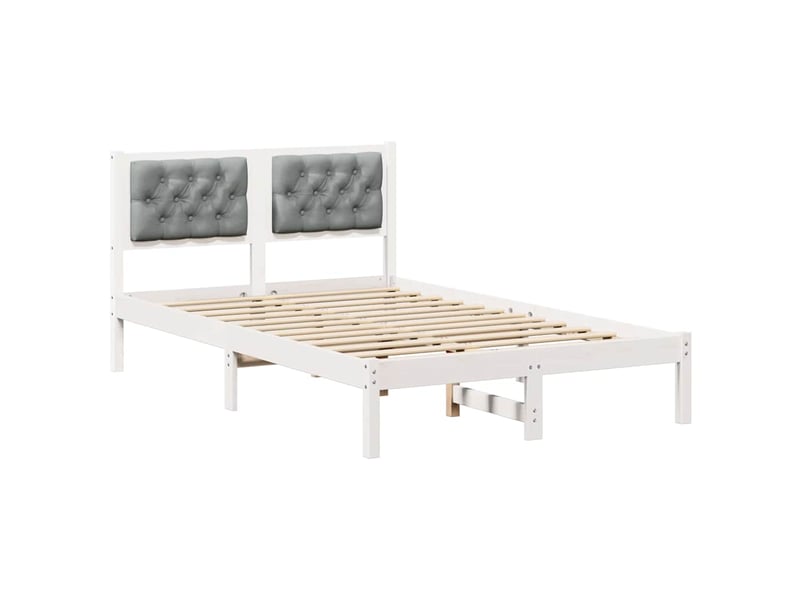  Lit double- lit adulte -  cadre de lit gris clair 120 x 190 cm pin massif  - Conforama A