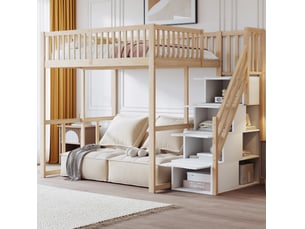 Lit mezzanine 140x200 cm <strong>HAVRYA</strong>  <strong></strong> coloris naturel
