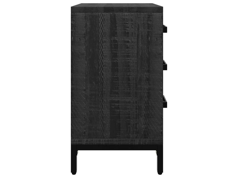  Lot de 2 tables de chevet - cabinet de chevet - table de nuit noir 40x30x55 cm bois de pin massif  - Conforama E