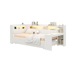 Lit banquette 90x200 cm coloris blanc