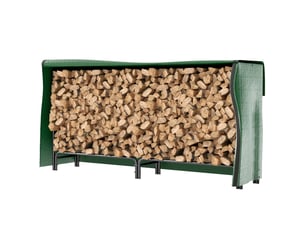 Porte-bûches extérieur avec housse étanche, métal thermolaqué, 0,6 m³, 200 kg