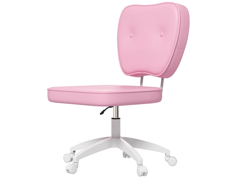  Chaise de bureau sans accoudoirs, fauteuil de bureau, polyuréthane, 59x46x92cm, rose  - Conforama A