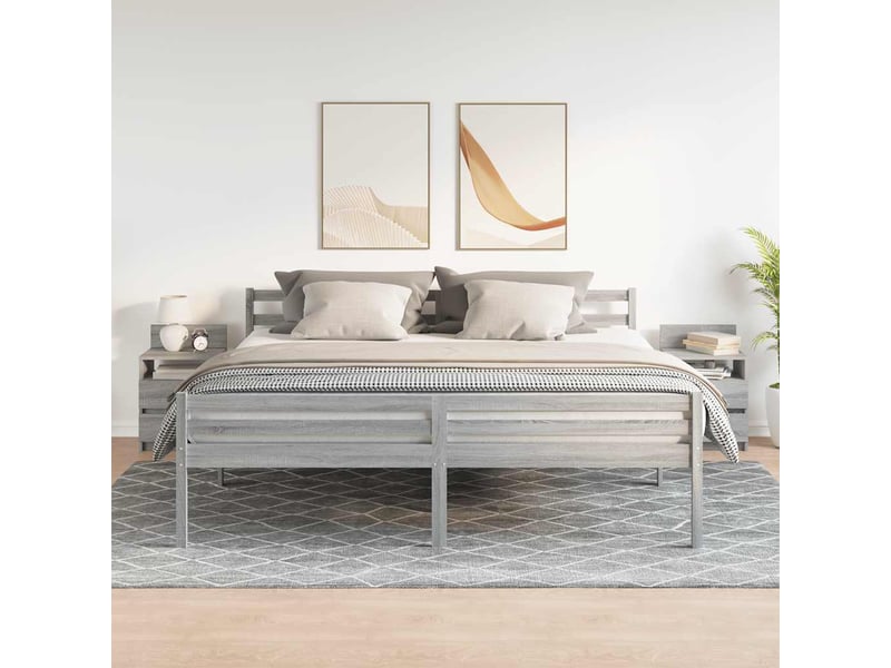  Tables de chevet 2 pièces avec 2 tiroirs gris sonoma 40x33x60 cm  - Conforama C