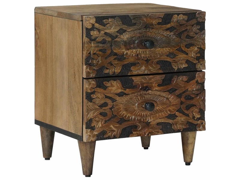  Table de chevet avec tiroir 2 pièces marron 40 x 33,5 x 46 cm  - Conforama A