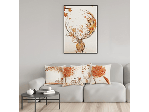Lot de 4 housse de coussin - lot de 4 45 x 45 cm, orange automne feuille d'érable taie d'oreiller décoratif canapé en coton et coton pour canapé lit chambre chaise jardin