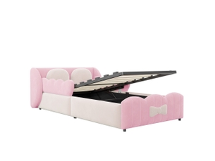 Lit coffre 90x200 cm <strong>OOIILLEE</strong> <strong></strong> coloris rose