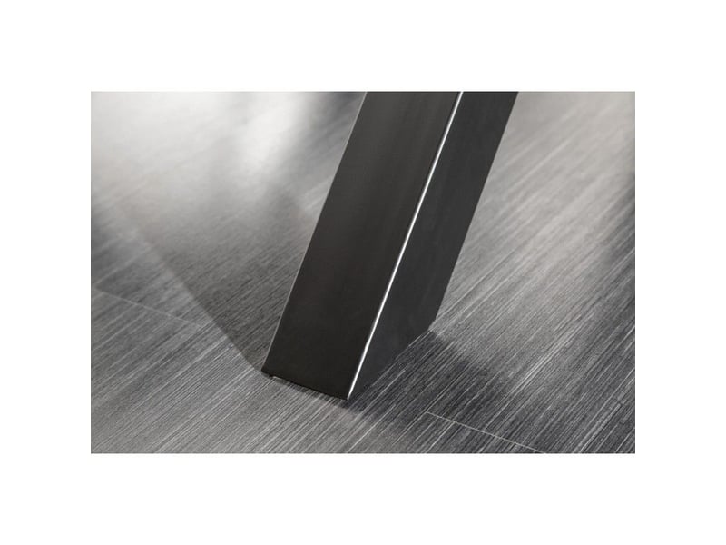 Table de salle à manger rafta 180 cm – plateau en bois massif de teck – pieds en x en métal noir  - Conforama E