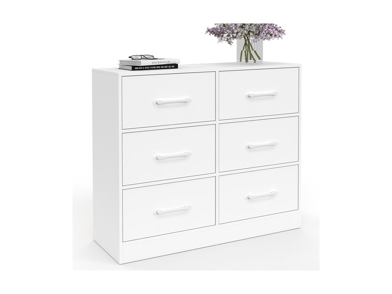 KOMHTOM Commode avec 2 Portes et 3 Tiroirs Meuble de Rangement en Bois Armoire pour Adulte