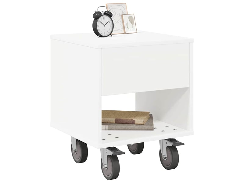  Table de chevet - cabinet de chevet - table de nuit 2 pc blanc 40,5 x 40 x 48 cm bois d'ingénierie  - Conforama B