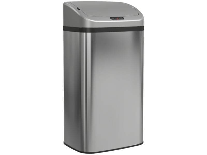  Poubelle à capteur 48 l en inox, ouverture automatique, fermeture douce, argentée, cuisine et bureau  - Conforama A