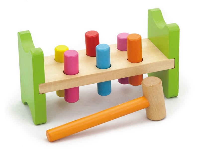  Jeu de marteau viga 50827 - bois, 6 chevilles colorées 6934510508272 - Conforama A