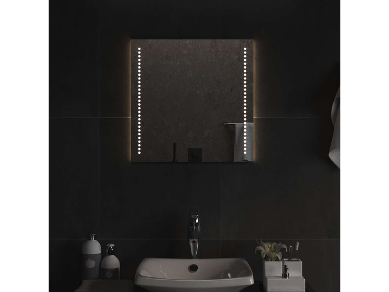  Miroir de salle de bain, miroir de toilette led transparent 50 x 50 cm verre trempé cf62585  - Conforama C