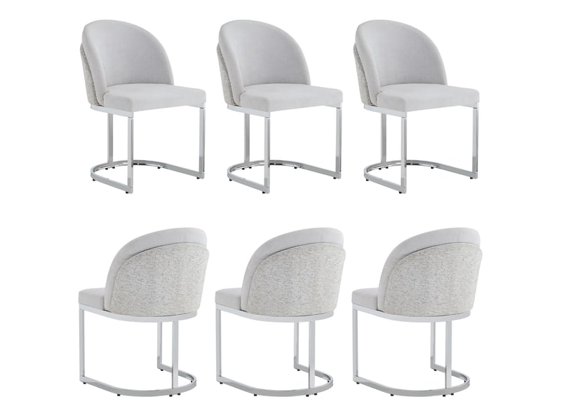  Lot de 6 chaises de salle à manger en chenille evryae  - Conforama A