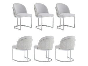 Lot de 6 chaises de salle à manger en chenille evryae