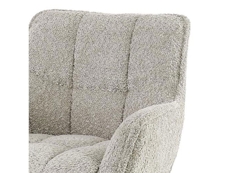  Lot de 2 chaises de bar pivotantes en tissu bouclette sable  - Conforama C