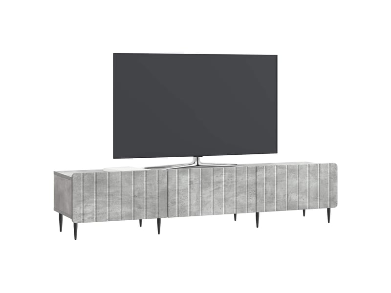  Meuble tv - banc tv - meuble de rangement gris béton 147 x 34,5 x 32 cm bois d'ingénierie  - Conforama C