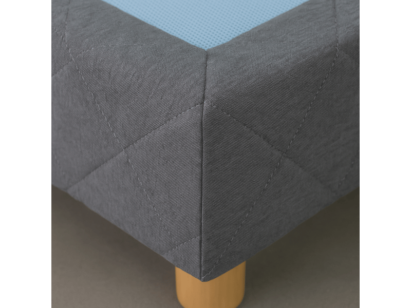  Sommier tapissier confort 200x200 cm - gris - structure bois et revêtement tissu PREMIUM - Conforama E