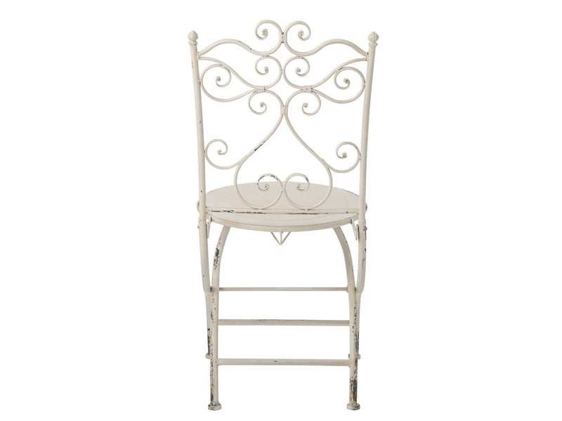  Chaise de jardin en métal fabien 95cm blanc cassé  - Conforama D