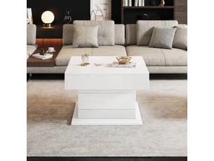 Table basse carré(e) coloris blanc <strong></strong> <strong></strong> - 70 cmx70 cm