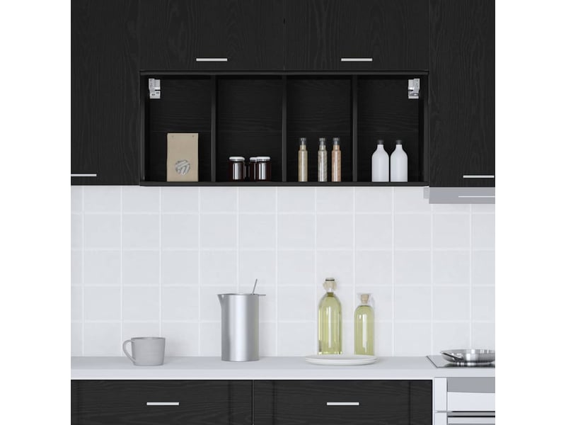  Meuble de rangement cuisine, armoire suspendue chêne noir 40x29,5x100cm  - Conforama D