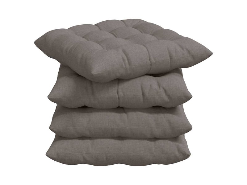  Lot de 4 coussins de siège, coussins décoratifs tissu taupe 40 x 40 x 6 cm cf60030  - Conforama A