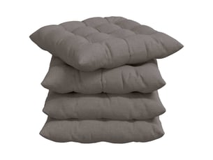 Lot de 4 coussins de siège, coussins décoratifs tissu taupe 40 x 40 x 6 cm cf60030