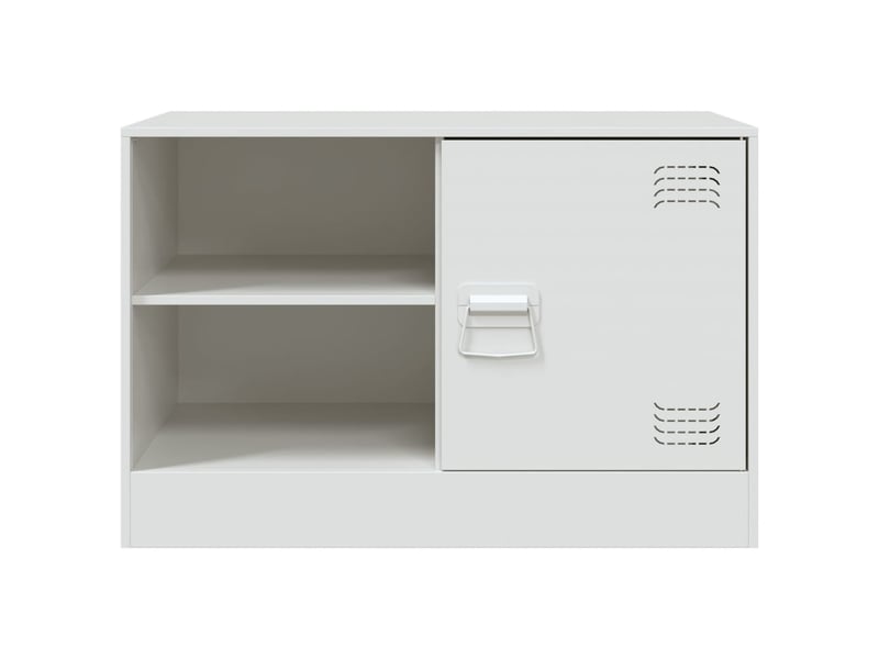  Lot de 2 meuble tv bas salon blanc 67x39x44 cm acier shl65903  - Conforama E