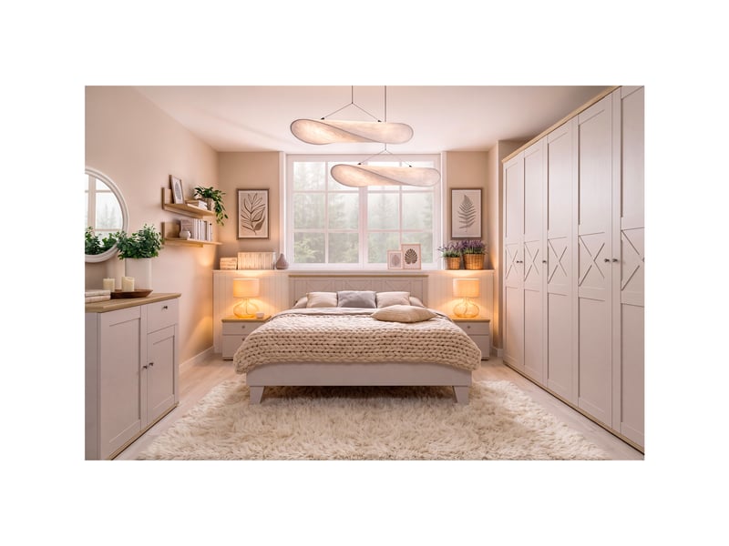  Buffet commode 2 portes 1 tiroirs coloris cachemire chêne mauvella - longueur 103 x profondeur 43 x hauteur 88 cm  - Conforama D