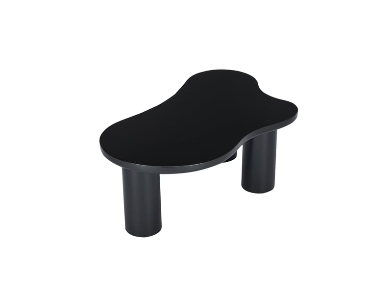  Table basse nuage irrégulière noire 107 x 66 x 40,5 cm, plateau mdf, pieds pvc  - Conforama D