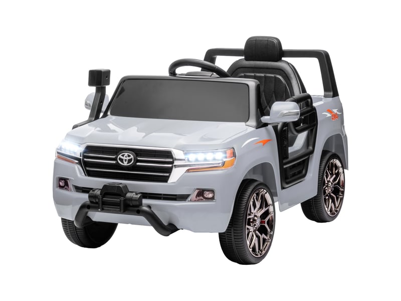  Toyota land cruiser voiture électrique pour enfants de 3 ans et plus, batterie 12 v, télécommande et lecteur mp3, grise  - Conforama B